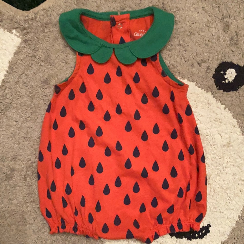 3/$18 Cat and Jack strawberry or watermelon romper